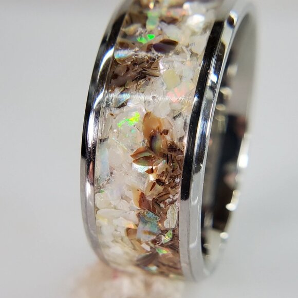 "Lovely Sea" Ring with Mother of Pearl & Abalone Sheels - Picture 3 of 6